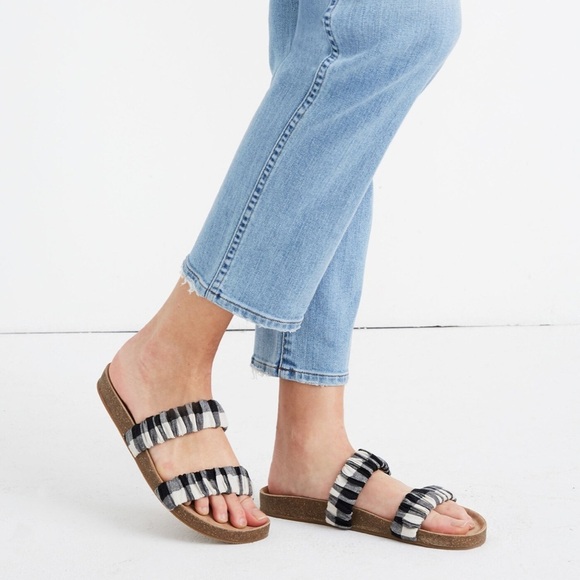 Madewell The Loretta Slide Sandal in Gingham Check 7.5 - Picture 6 of 6